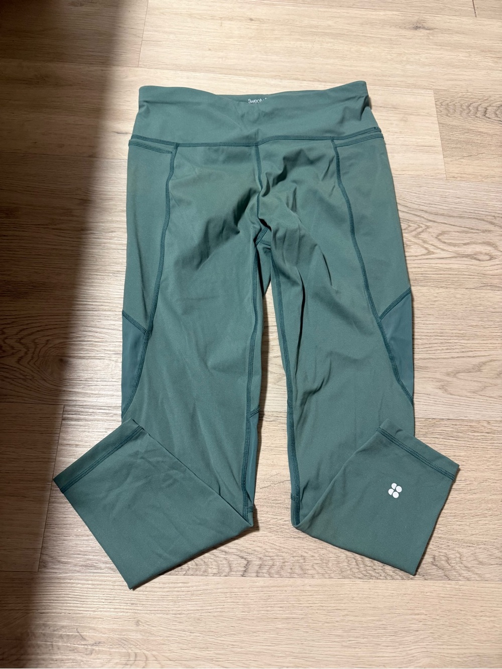 Sweaty Betty Power 7/8 Length Leggings Womens Sz 8 Teal Green Pockets Quick Dry